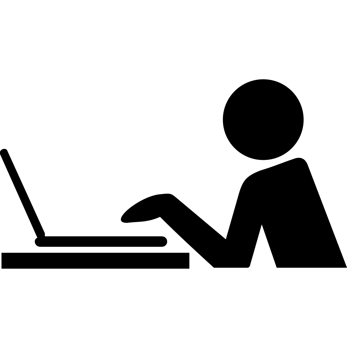 Icon of a figure working on a laptop