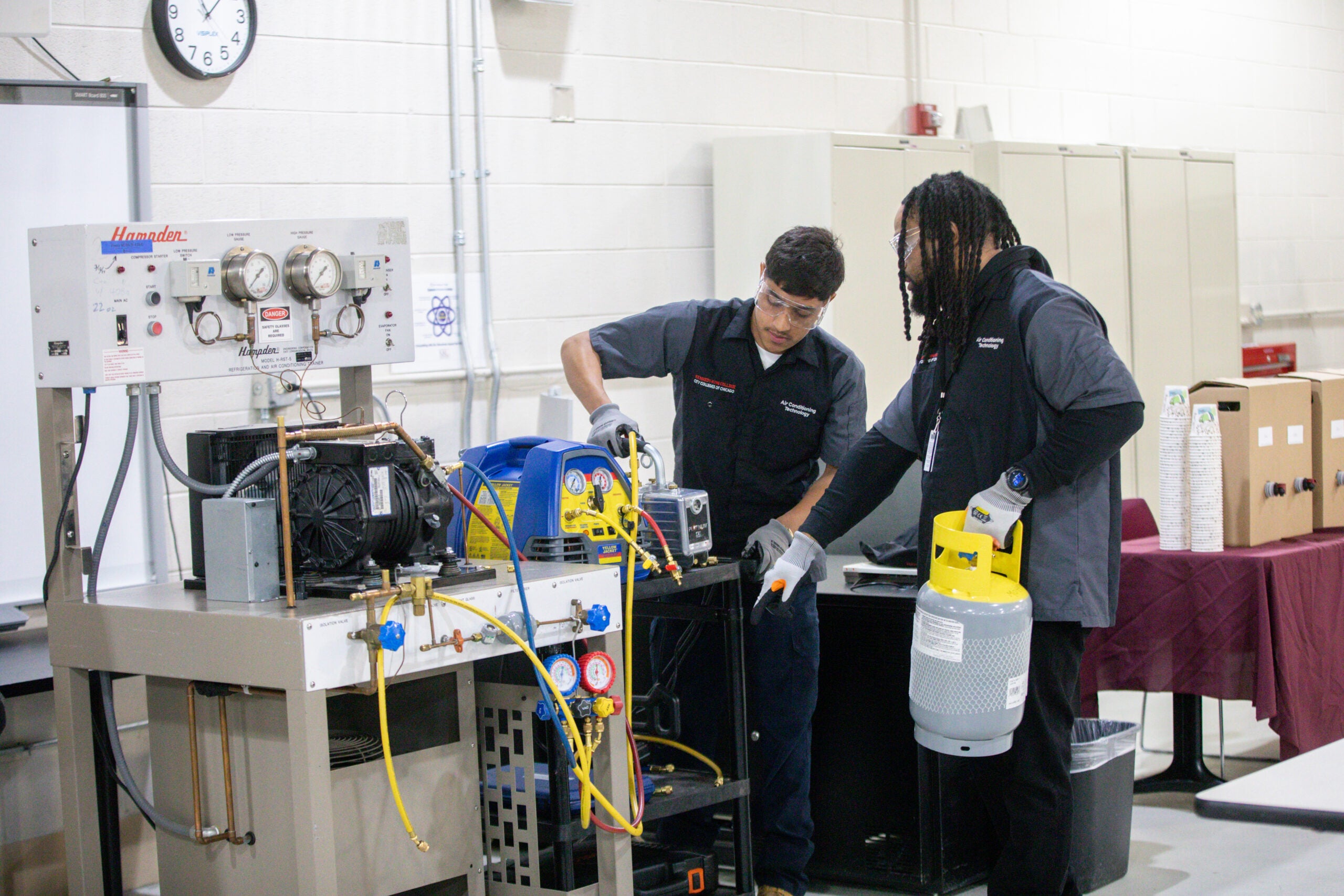 ABC 7 Chicago's Leah Hope reports: City Colleges of Chicago leadership celebrates funds, new equipment for Englewood HVAC program