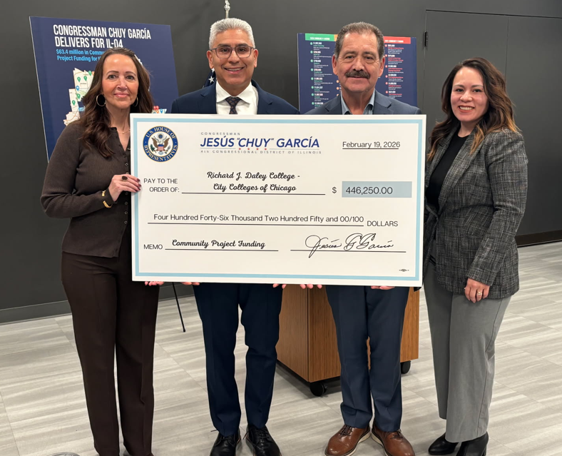Richard J. Daley College Receives Community Project Funding Secured by Congressman Jesús 